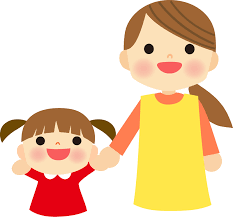 手をつないだ姉妹のイラスト