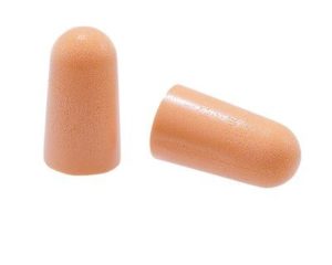 オレンジ色のスポンジ製耳栓2個
