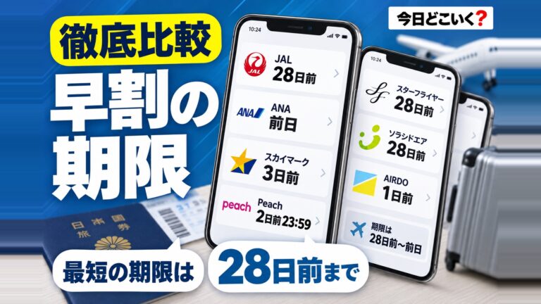 飛行機の早割は何日前が境目？国内8社の期限と条件を比べた