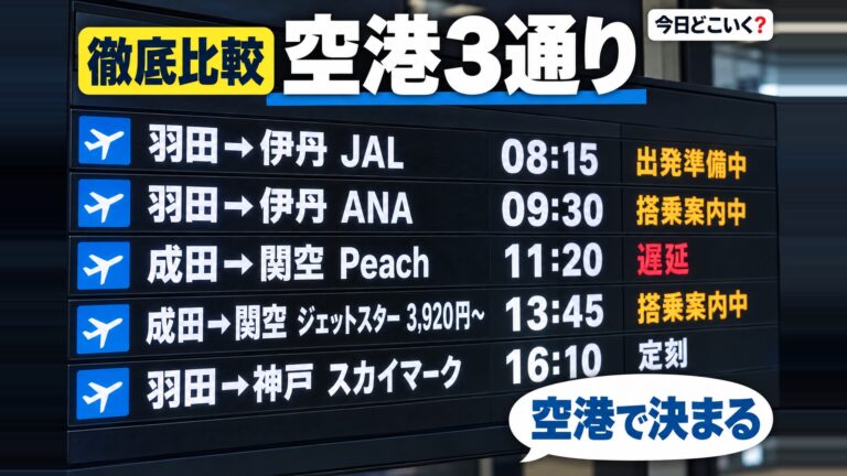 東京から大阪へ飛ぶ5社を比べた！空港3通りで料金が変わる