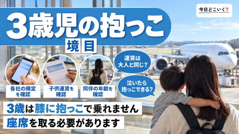飛行機に乗る時3歳児は抱っこでも大丈夫?ルールから対策まで