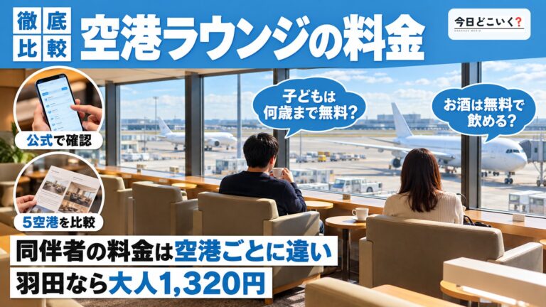 空港ラウンジに同伴者と入ると料金はいくら？5空港の違いを比べた