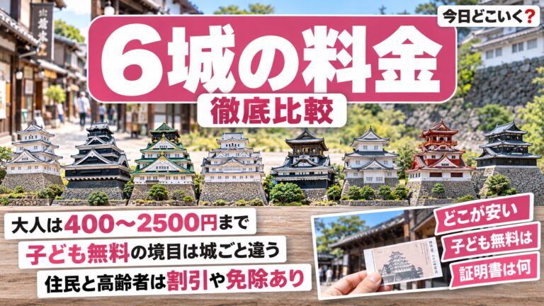 城の入場料は6城でいくら？姫路城2,500円と無料になる年齢の境目