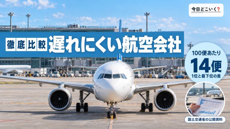 飛行機の遅延が少ない航空会社ランキング！1位と最下位で100便に14便の差