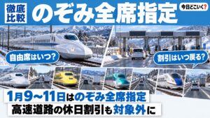 成人の日の3連休2027はのぞみ自由席なしで高速の休日割引も対象外