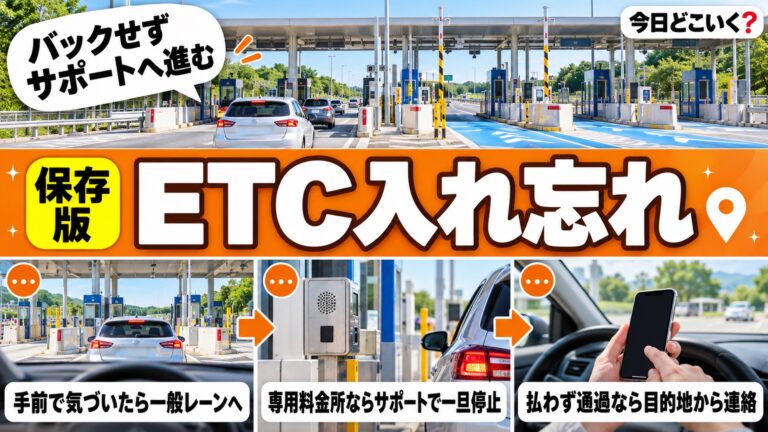 ETCカードを入れ忘れたら料金はどうなる？4社で違う後払いと割引