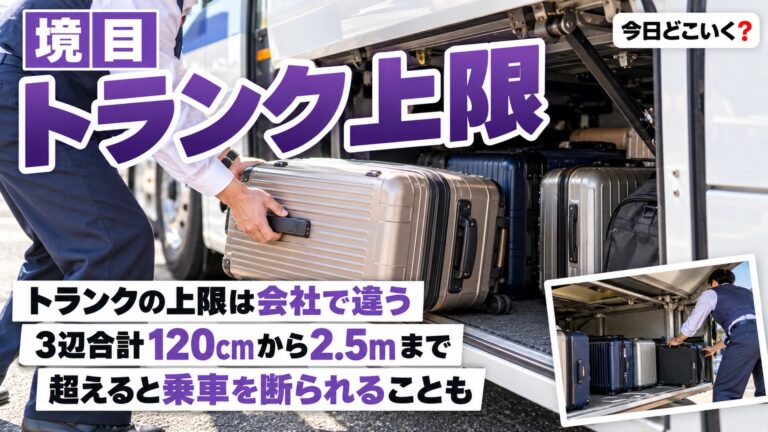 高速バスの荷物はトランク何cmまで？4社で6つに分かれる上限