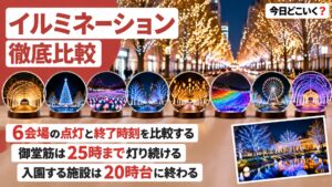 イルミネーションは何時まで？6会場の点灯時間と夜の寒さの違い