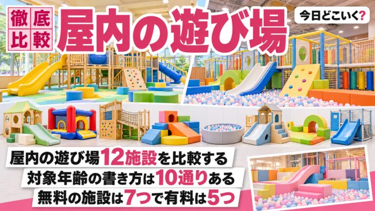 子供の遊び場は何歳まで？屋内12施設で対象年齢10通り・無料は7施設
