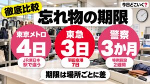 忘れ物の保管期間は東京メトロ4日目と警察3か月など6か所で違う