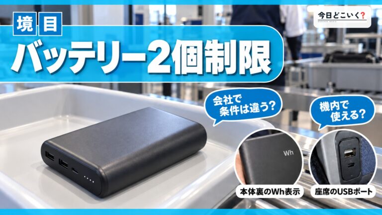 飛行機のモバイルバッテリーは2個まで?会社で違う条件と代わりの充電法