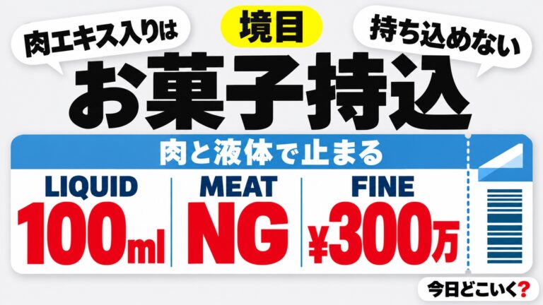 飛行機のお菓子持ち込みは肉入りが検疫で没収・罰金300万円以下