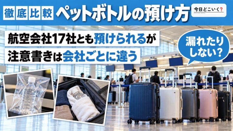 ペットボトルは預け荷物にできる?17社で違う条件と漏れ対策