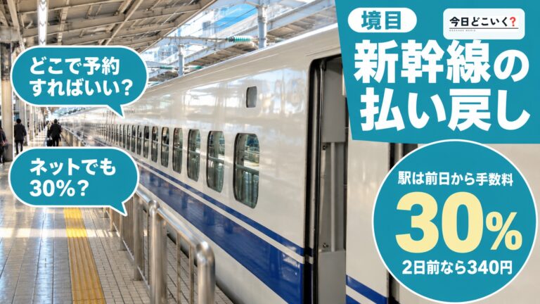 新幹線の予約はどこで取る？払い戻し手数料が30%になる境目