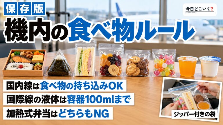 飛行機に食べ物の持ち込みはOK？国内線と国際線ルールを解説