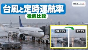 飛行機は台風でどれくらい欠航する？月別データと10社の違い