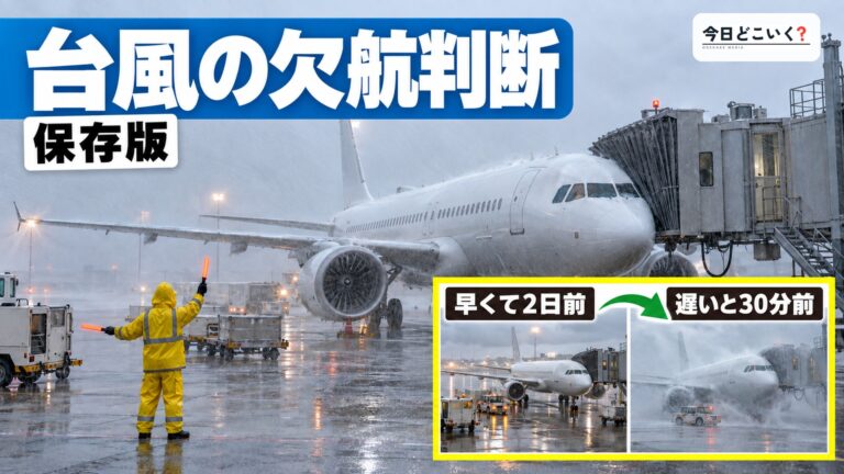 台風で飛行機の欠航はいつ決まる?基準から欠航時の対応まで