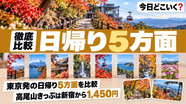 日帰り旅行の費用を東京から5方面で比べると高尾山は1,450円