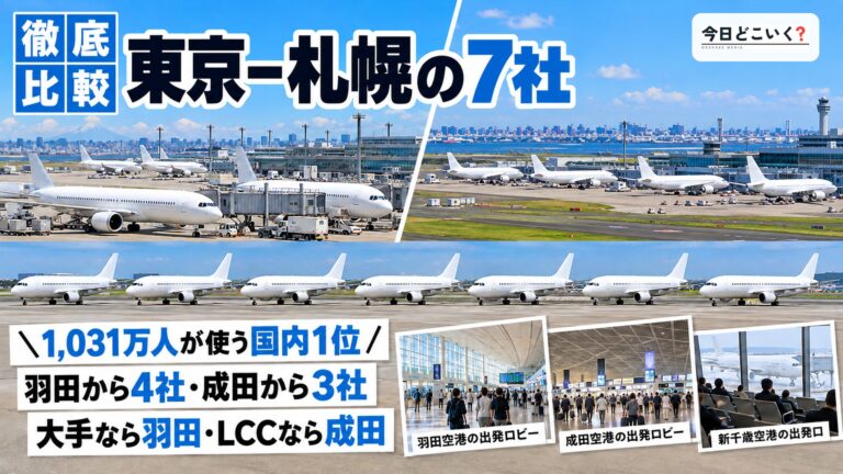 東京と札幌を飛ぶ7社を比較！1,031万人が使う国内最大路線