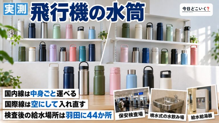飛行機の水筒は国際線だけ空に？検査後に水を入れ直せる羽田44か所