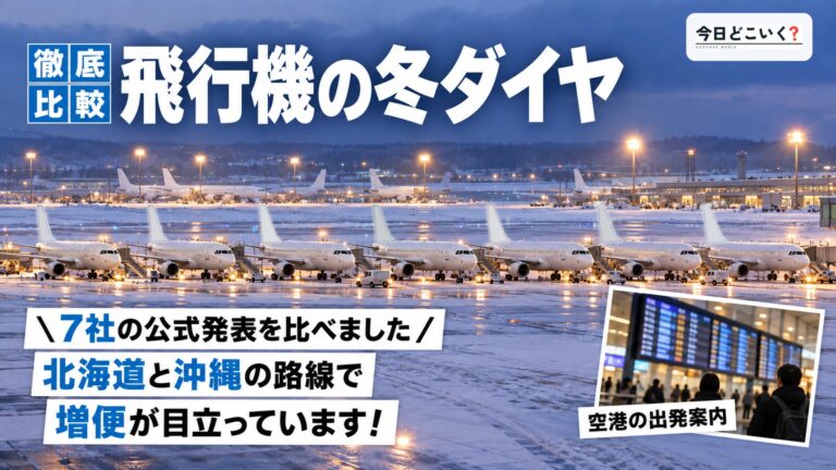 飛行機の冬ダイヤで増える路線と減る路線!7社の違いを比べた