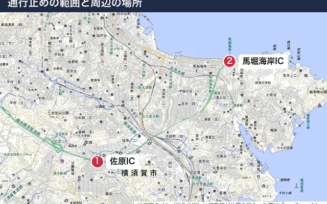 馬堀海岸ICの地図