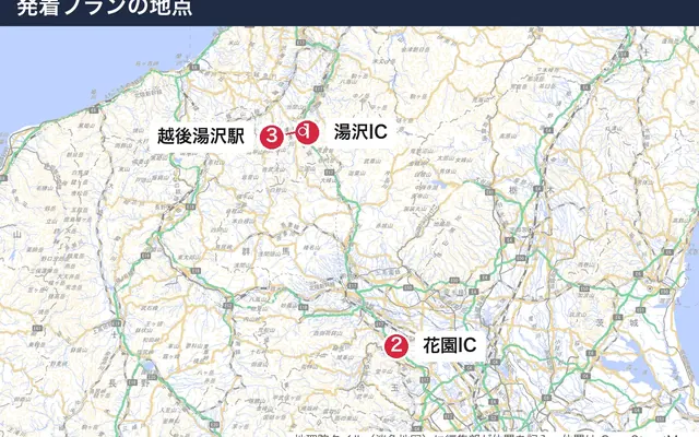 湯沢ICの地図